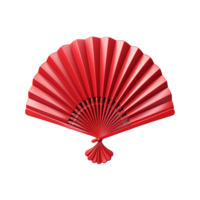 A Stunning Red Handheld Folding Fan with Intricate Details png