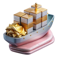 beautiful artistic Cargo Ship Transparent Background for Logistics Projects exclusive png