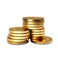Stacks of Shiny Coins Representing Wealth and Prosperity png