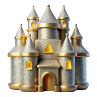 dramatic rustic Castle Silhouette Isolated for Historical Architecture premium png