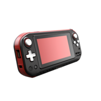 Sleek Red and Black Handheld Gaming Console with High Resolution Display png