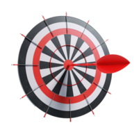 Red Dart Striking the Bullseye on a Classic Dartboard A Visual Metaphor for Achieving Goals and Targets png