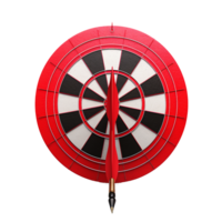 A Red and Black Dartboard with a Red Dart in the Bullseye Center Representing Accuracy and Precision png