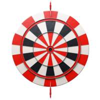 A Detailed Close Up View of a Red and Black Dartboard with a Dart in the Center png
