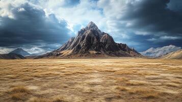 Dramatic Mountain Scenery Under Stormy Skies photo