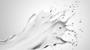 Dynamic White Liquid Splash on Gray Backgrounds with Movement and photo