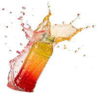 Refreshing Summer Drink Splashing from a Bottle Dynamic Image png