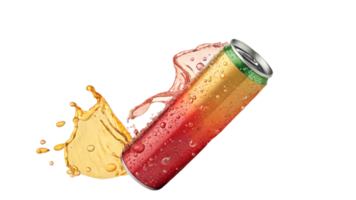 Refreshing Soda Can with Splashing Liquid Dynamic Image png