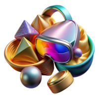 serene creative Colorful Vr Abstract Shapes Transparent for Digital Art authentic png