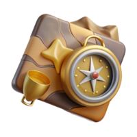 dramatic abstract Compass and Map for Navigation Isolated for Hiking and Travel exclusive png