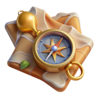 serene minimalist Compass and Map for Navigation Isolated for Hiking and Travel high quality png