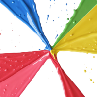 Vibrant Colorful Paint Splashes Exploding in a Dynamic Composition png