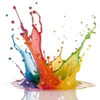vibrant arc en ciel coloré peindre éclabousser et exploser dans une dynamique éclater png