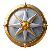 serene minimalist Compass Rose Navigation Tool Cutout for Cartography Projects detailed png