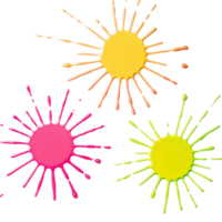 Vibrant Color Splashes Abstract Art Background Image png