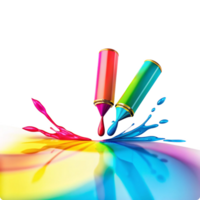 Vibrant Colors Exploding from Paint Markers onto a Colorful Canvas png