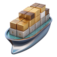 beautiful minimalist Container Ship at Port Isolated Cutout for Global Trade authentic png