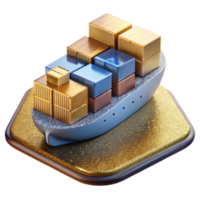 magnificent classic Container Ship at Port Isolated Cutout for Global Trade professional png