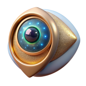 deslumbrante vintage cibernético olho scanner Cortar fora para futurista ilustrações detalhado png