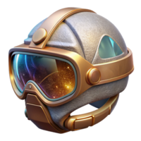 beautiful classic Cyberpunk Vr Helmet Isolated with Transparent Background high resolution png