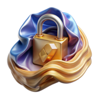 serene minimalist Cybersecurity Lock Protection Icon Cutout for Data Security png