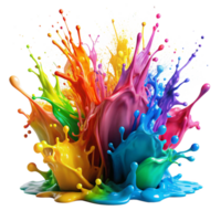 Vibrant Rainbow Color Paint Explosion Splashing Dynamically png