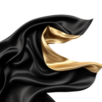Elegant Black and Gold Silk Fabric Drape Abstract Background Image png