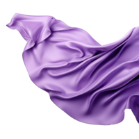 Abstract image of flowing purple silk fabric background, elegant and luxurious texture, smooth waves and folds, soft light and shadows, 3d render, digital art, design element png