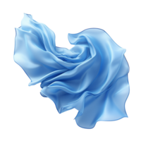 Abstract Flowing Blue Silk Fabric Swirling in Motion Elegant 3D Render Soft Light Background png