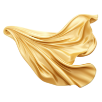 Elegant Golden Silk Fabric Draped in Graceful Waves, Luxurious Texture and Smooth Flowing Movement, 3D Render of Rich Gold Material png