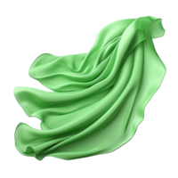 Abstract 3D Render of Flowing Light Green Silk Fabric Drapery png
