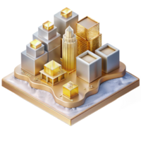 vibrant creative D Map with Isometric Building Models Transparent for Urban Planning exclusive png