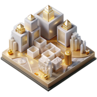 magnificent minimalist D Map with Isometric Building Models Transparent for Urban Planning genuine png