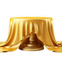A Luxurious Golden Table Draped in Rich Silk Fabric, Elegant and Prestigious Display png