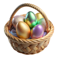serene abstract Easter Painted Eggs in Basket Transparent for Spring Crafts exclusive png