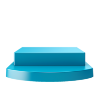 Abstract 3D Render of a TwoTiered Blue Platform or Podium with a Glossy Finish png