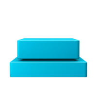 Abstract 3D Render of a TwoTiered Cyan Blue Platform or Podium for Product Display or Presentation png