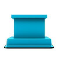 3D Render of a Modern Blue Platform Display Stand for Product Presentation or Stage Design png