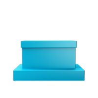 A 3D Render of a Light Blue Rectangular Box on a Stand Against a White Background png