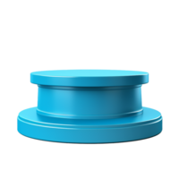 3D Render of a Circular Blue Pedestal or Display Stand for Product Showcase png