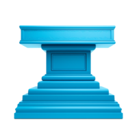 A 3D Render of a Light Blue Pedestal with Multiple Steps and Intricate Top Design png