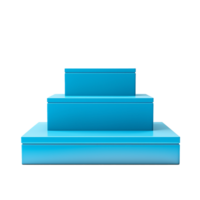 Abstract 3D Render of a Stacked Blue Platform Display Stand for Product Showcase or Presentation png