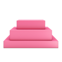 Three Pink Stacked Platforms Product Display Minimalist 3D Render png