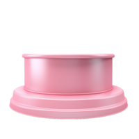 Pink cylindrical pedestal twotiered display stand for product showcase or branding png