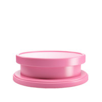 Pink cylindrical product display stand on a textured background png