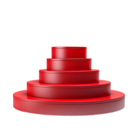 Abstract 3D Render of Red Cylindrical Platform with Layered Design and Pink Background png