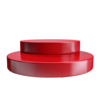 red cylindrical platform, 3D rendering, product display, minimalist design, clean background, studio shot, glossy surface, circular shape, empty stage, presentation, mockup, showcase png