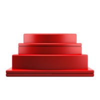 Abstract 3D Render of a Red Three Tiered Platform or Stage png