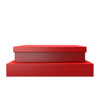 Two Red Boxes Stacked on Top of Each Other on Black Background 3D Render png