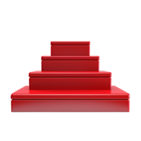 Abstract 3D Rendering of Red Staircase Platform Against a Pink Background png
